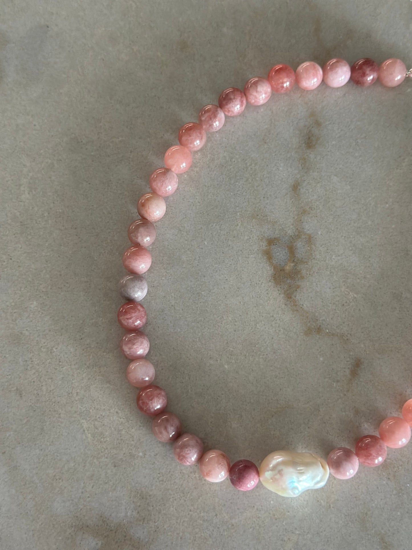 Milky Pink Baroque Pearl Necklace