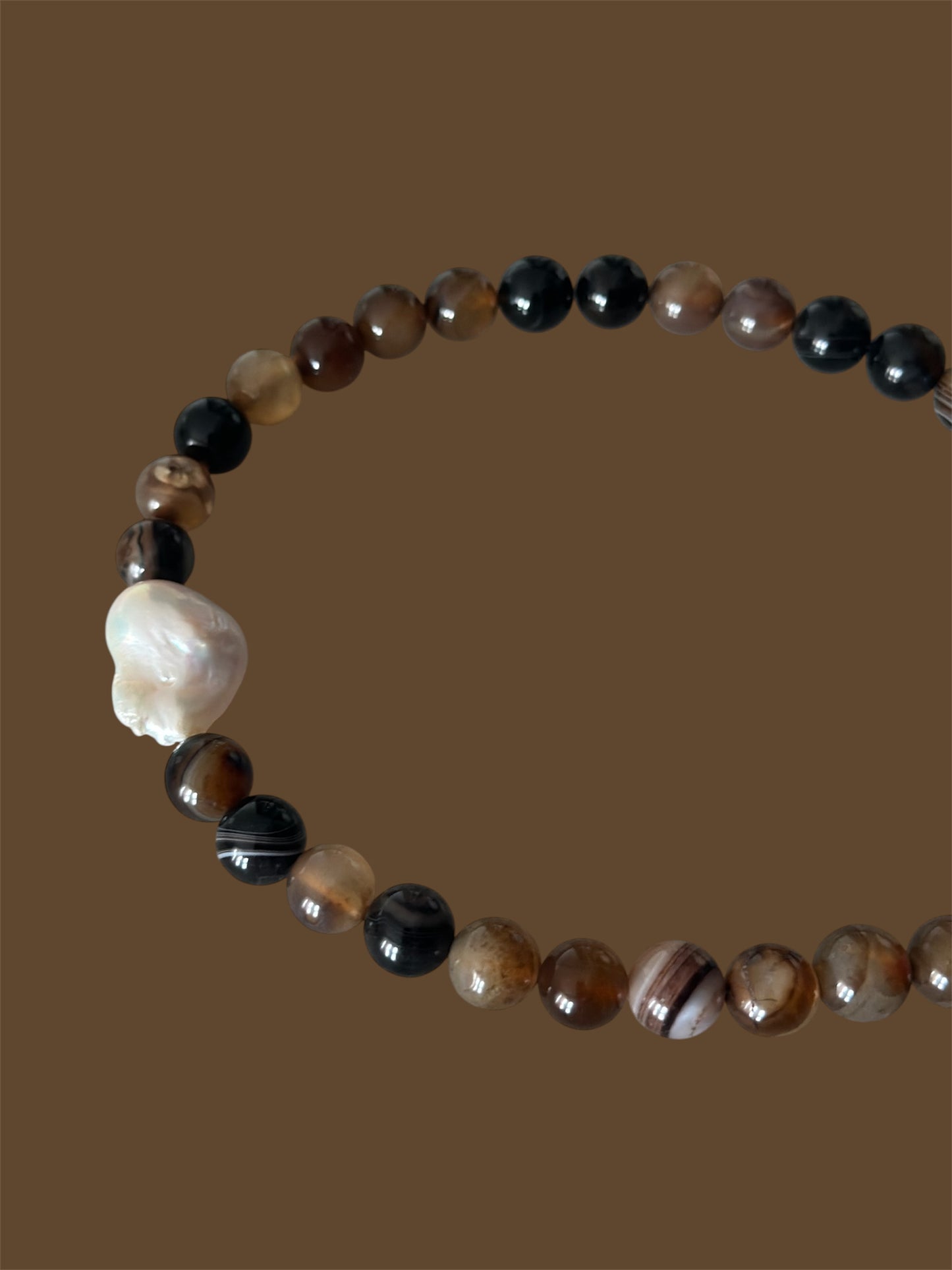 Espresso Baroque Pearl Necklace