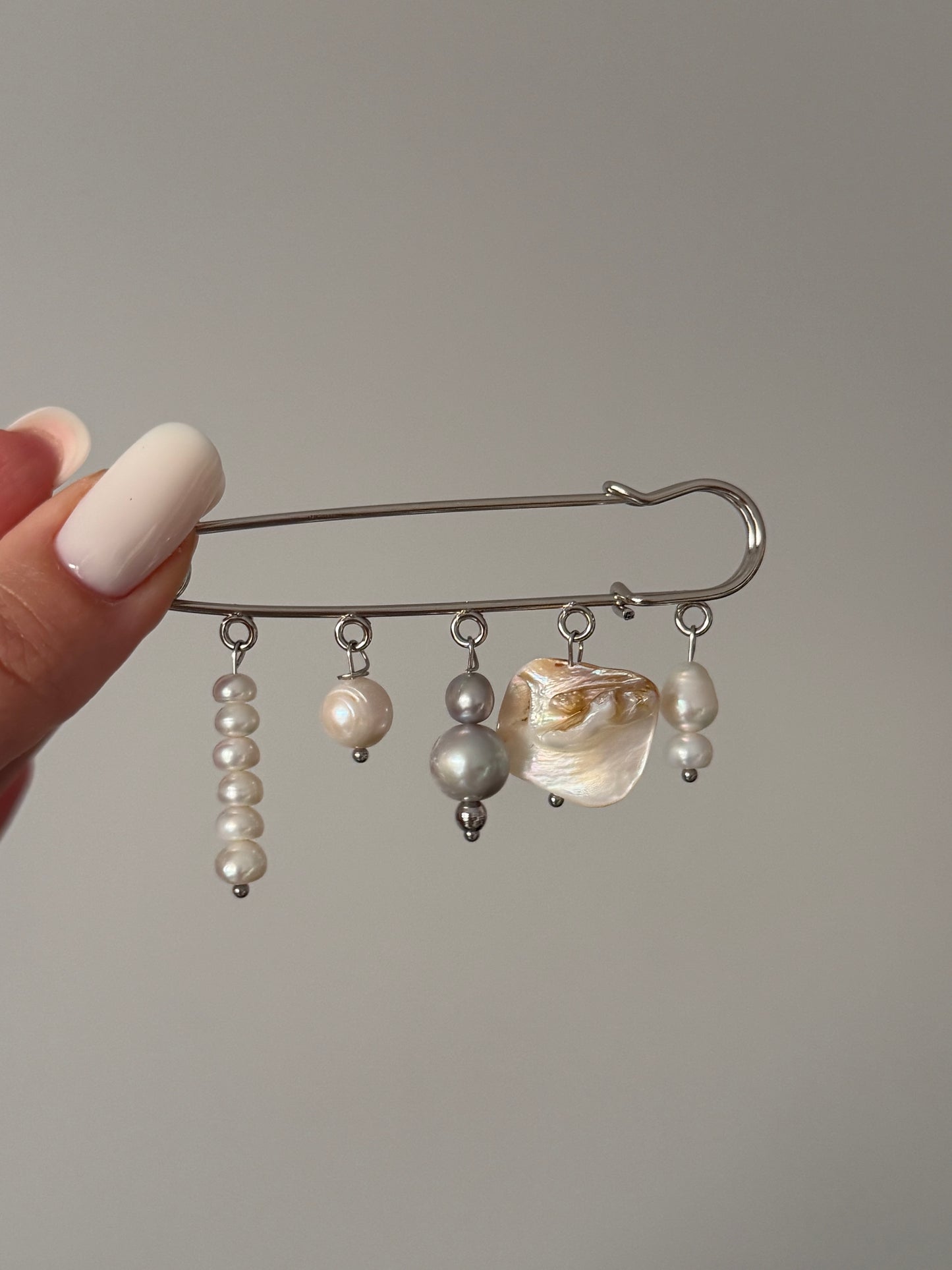 Multicharm Pearl Brooch