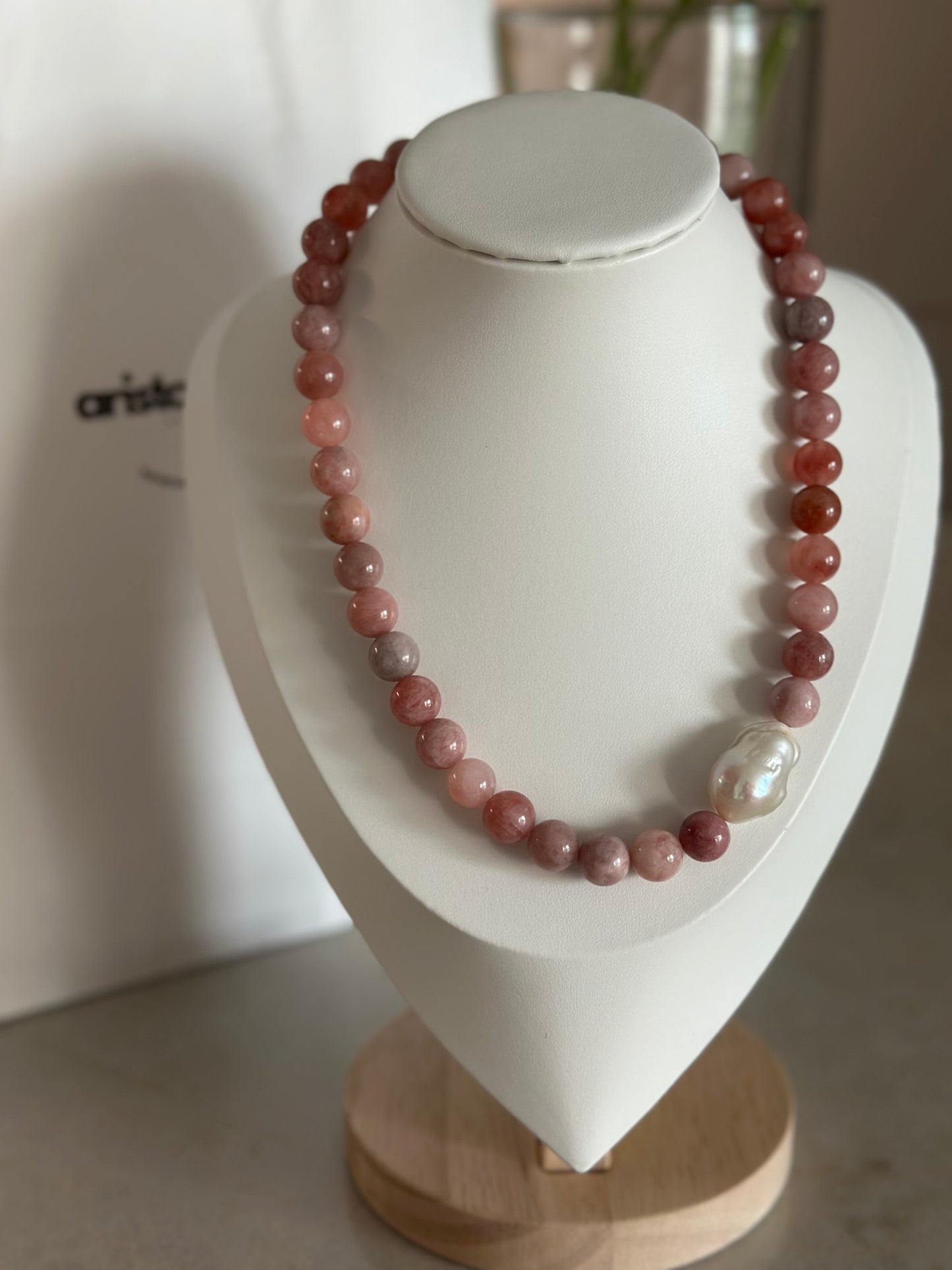 Milky Pink Baroque Pearl Necklace