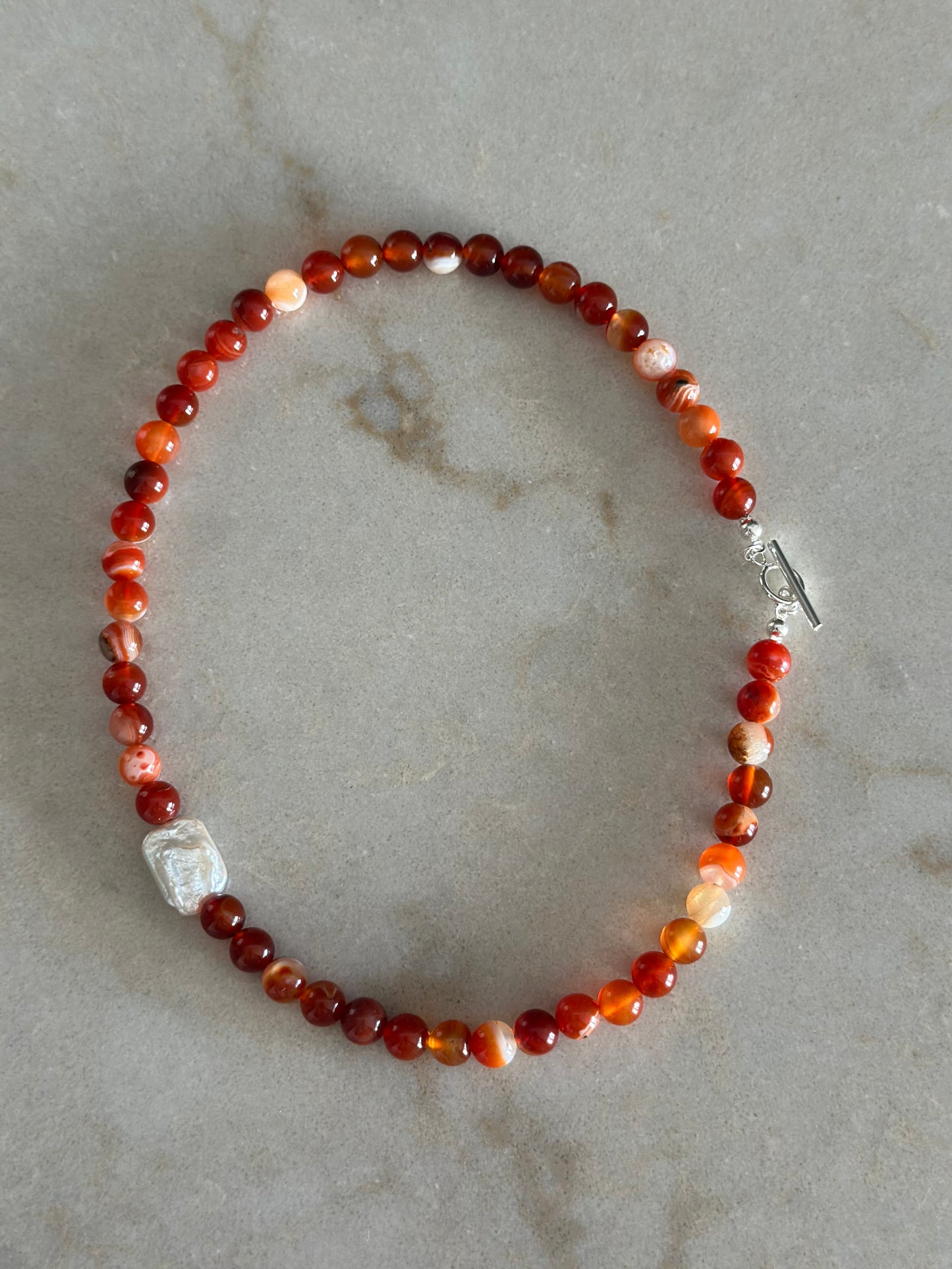 Red Fall Pearl Necklace