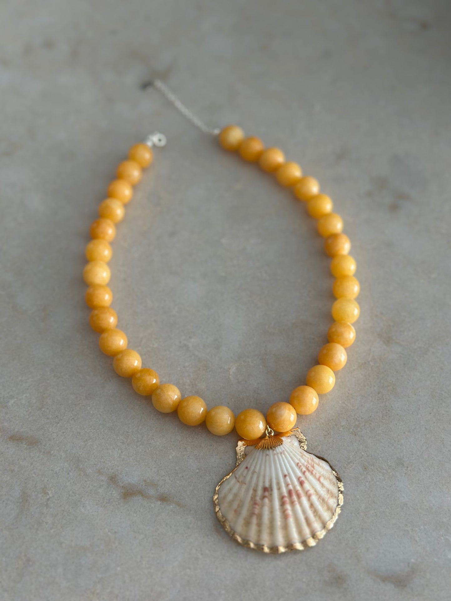 Chunky Yellow Shell Necklace