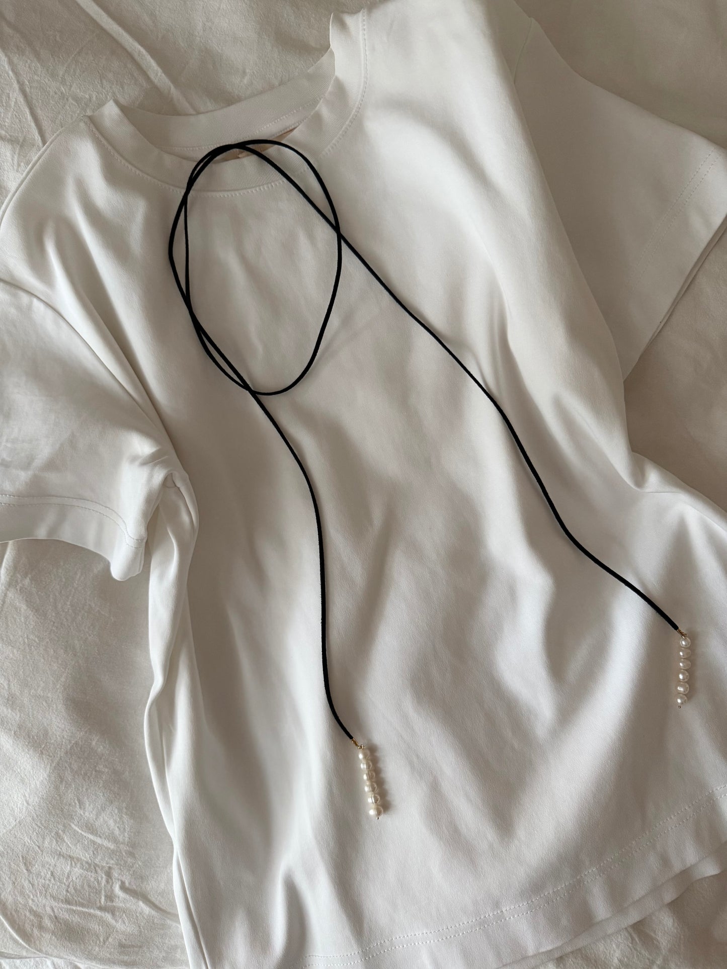 Suede Pearl Necklace
