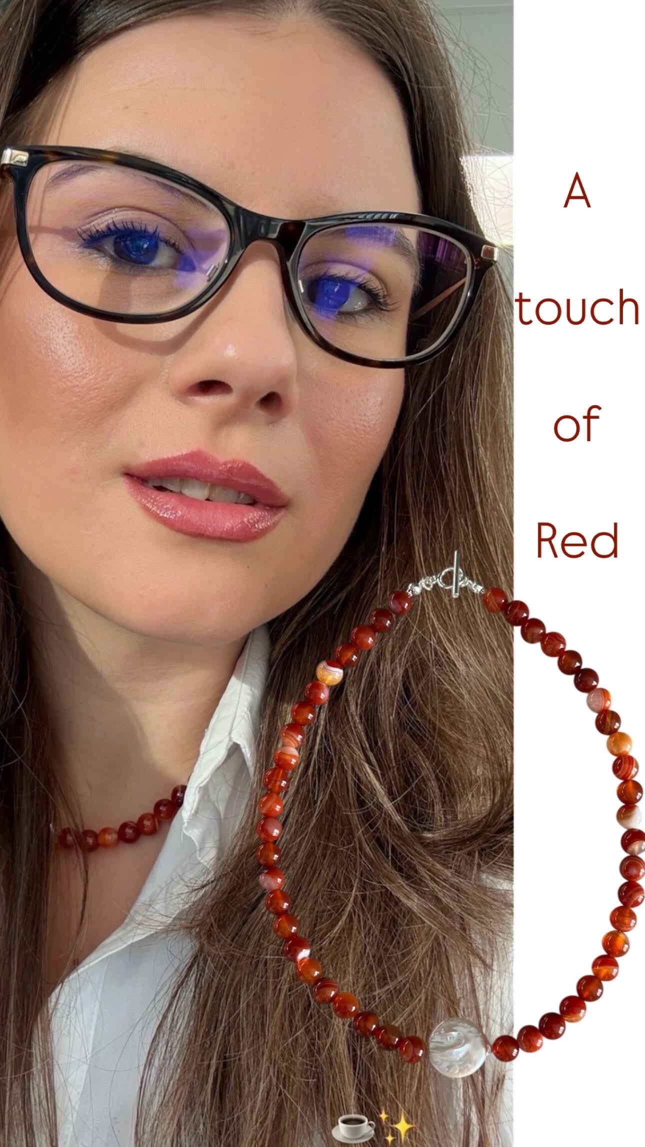 Autumn Pearl Necklace (Red)