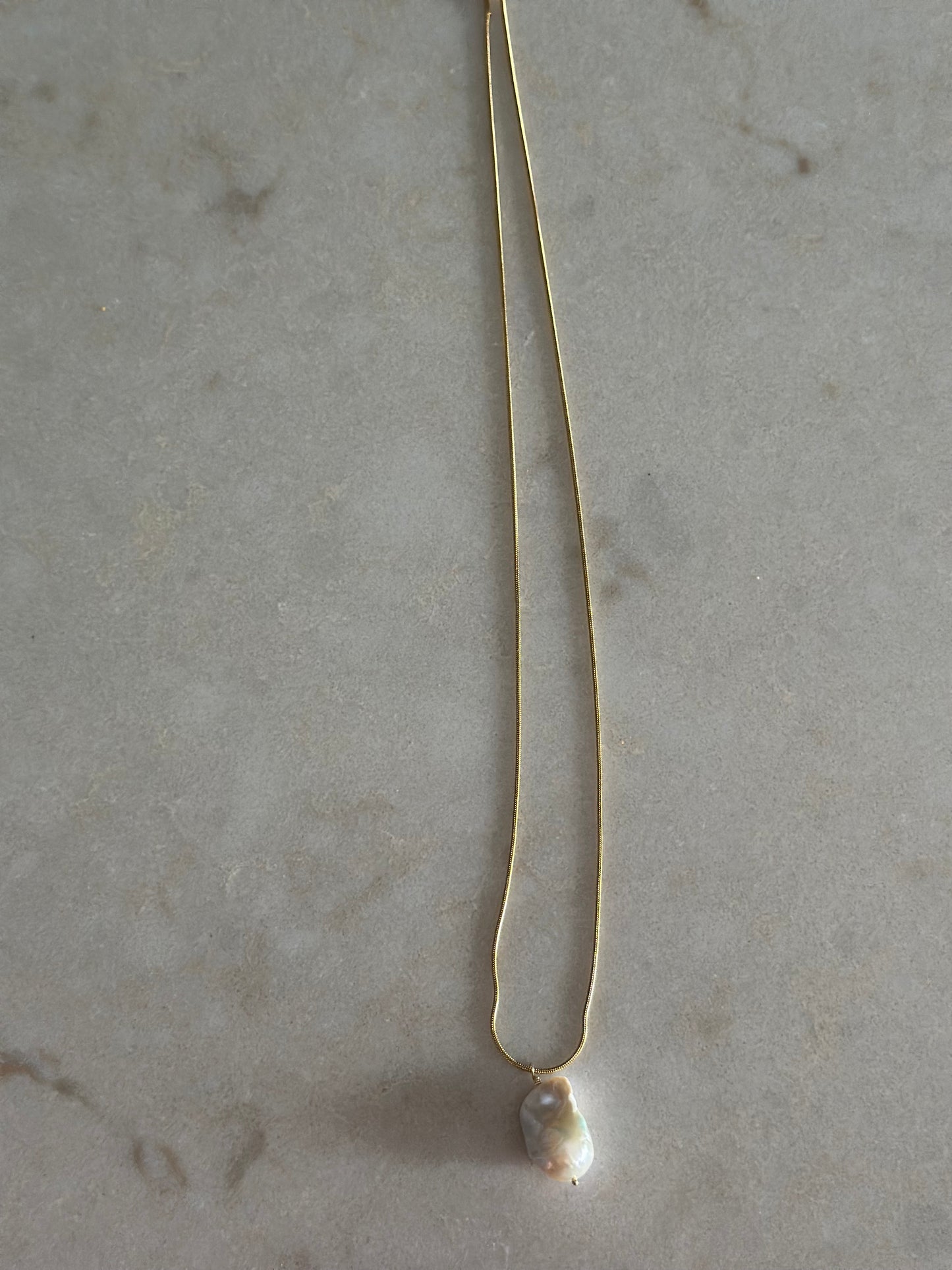 Lant snake cu perla baroc (Gold)