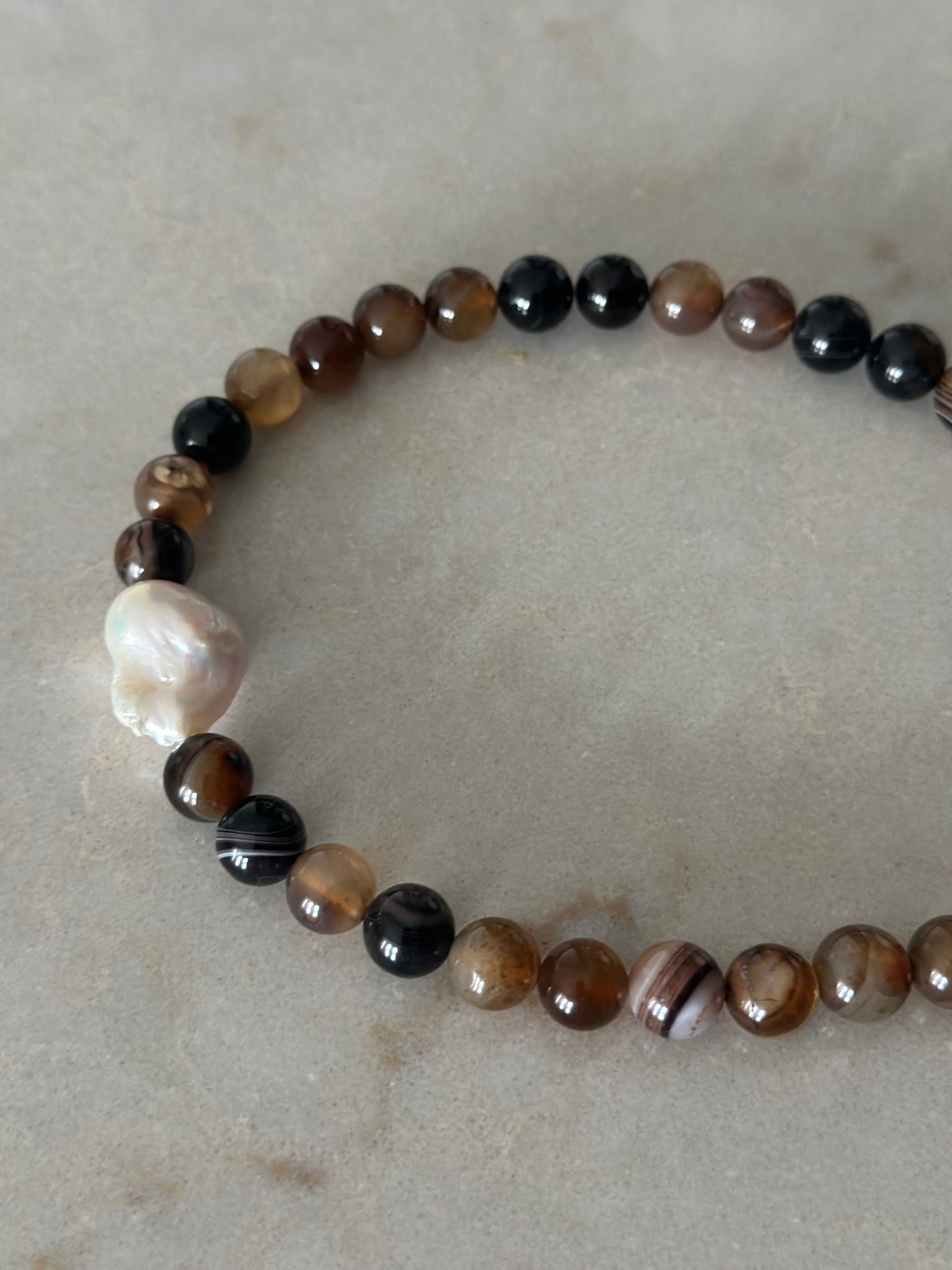 Espresso Baroque Pearl Necklace