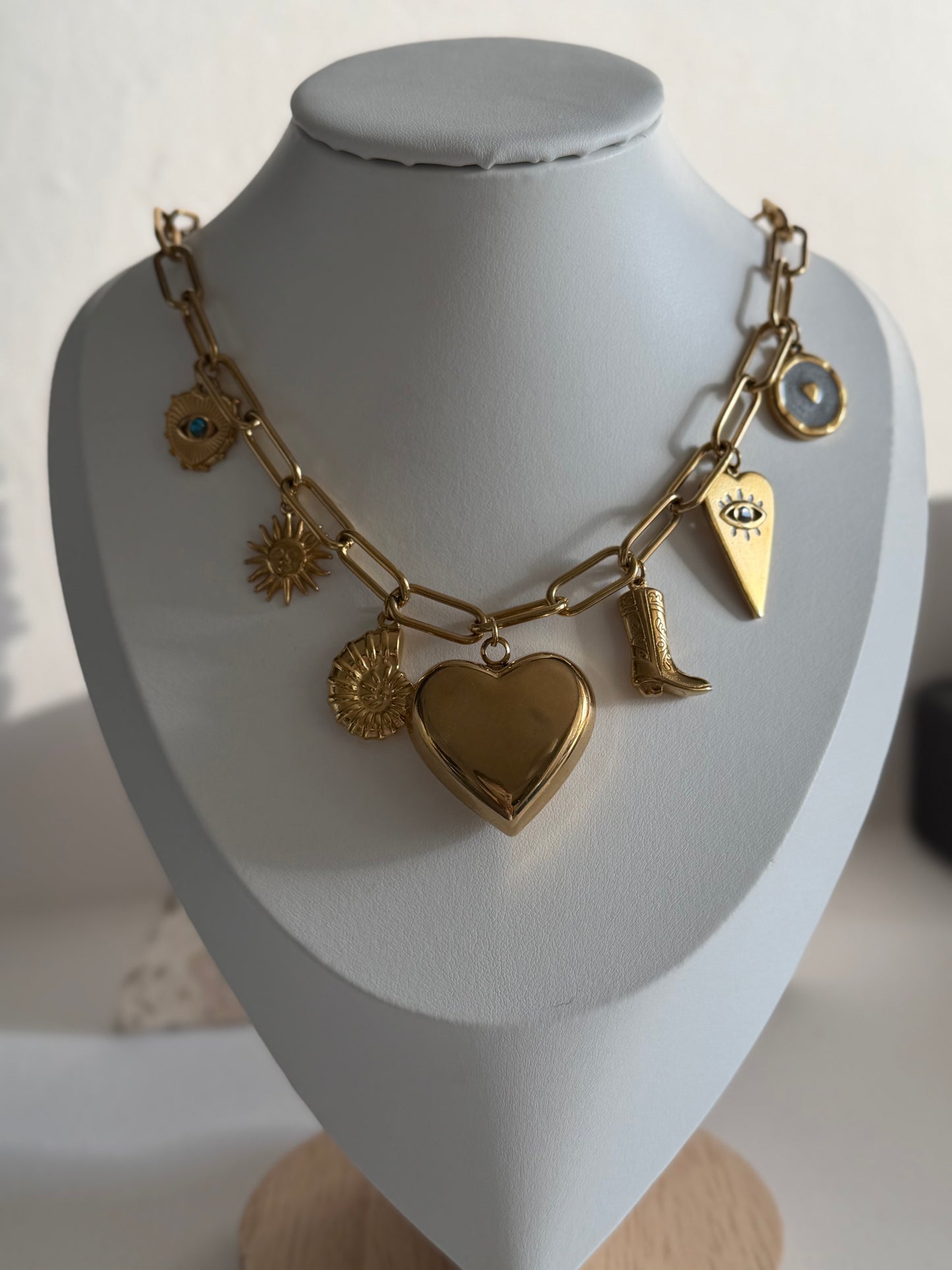Stainless Steel Multicharm Necklace