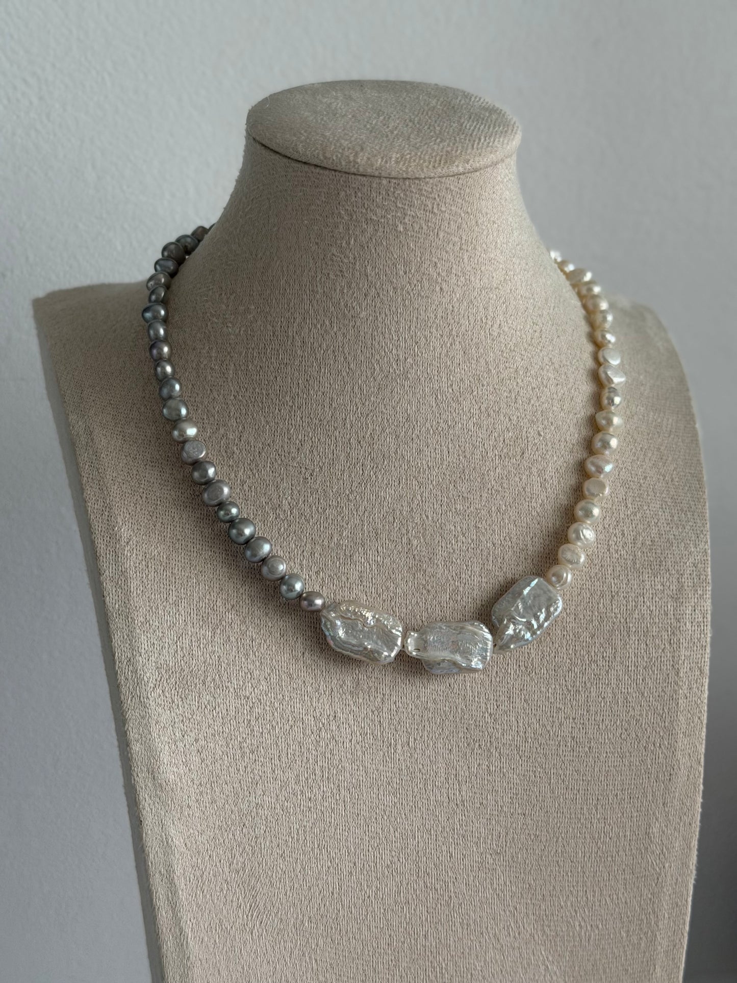 Perfectly Imperfect Duo Pearl Necklace