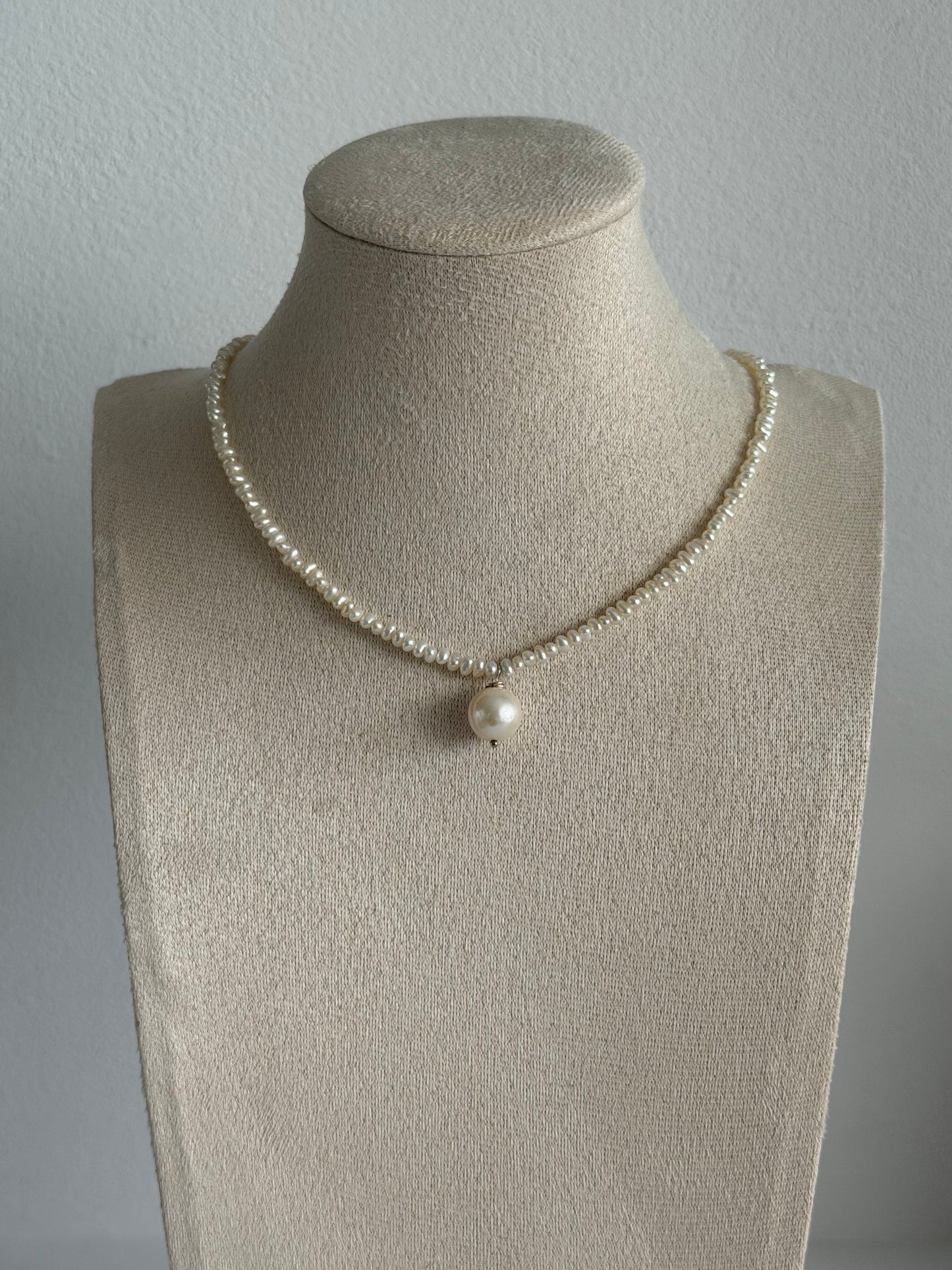 Soft Baby Pearl Charm Necklace