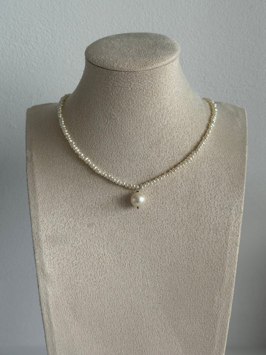 Soft Baby Pearl Charm Necklace
