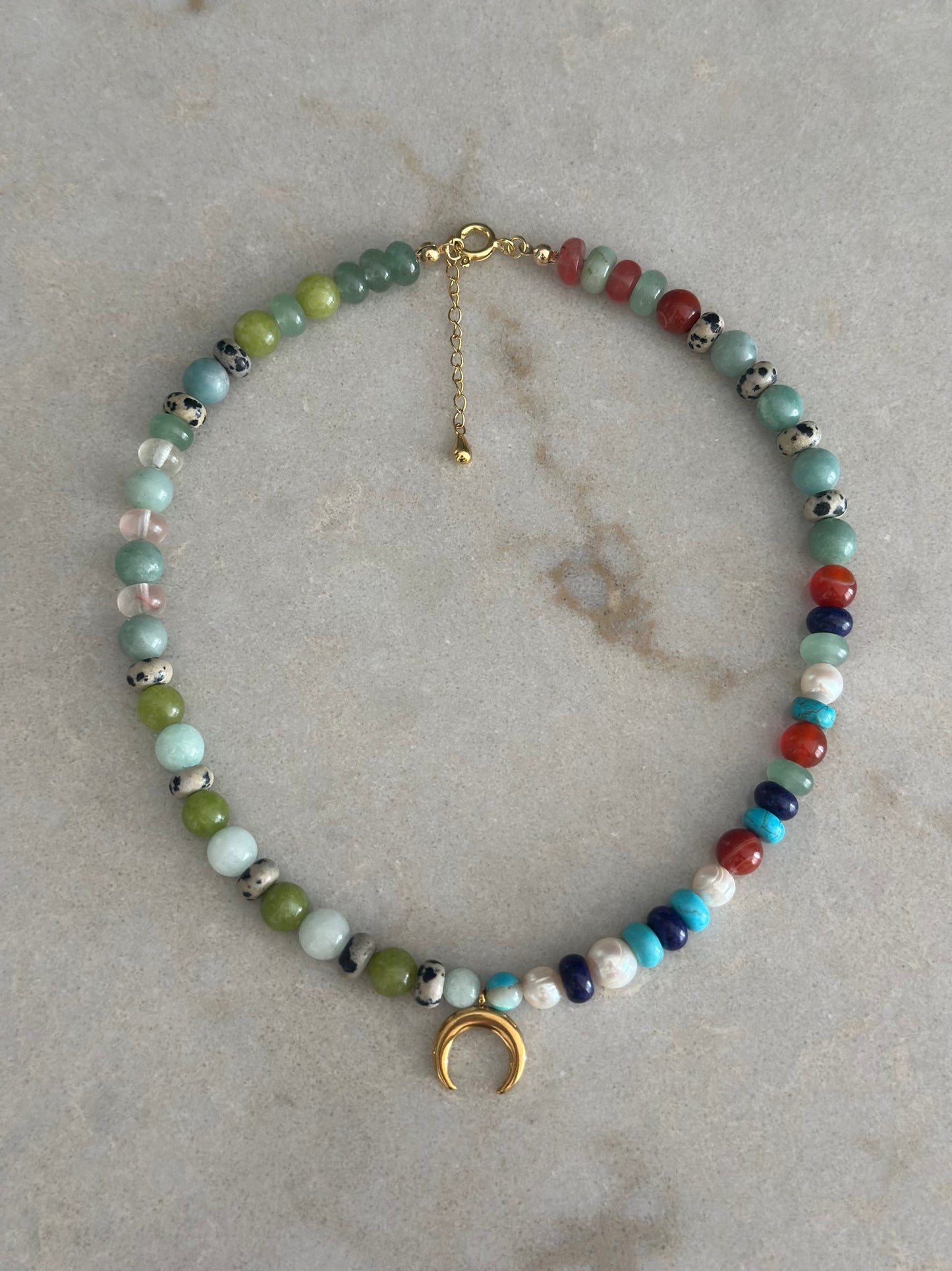 Halfmoon Mystic Bead Necklace