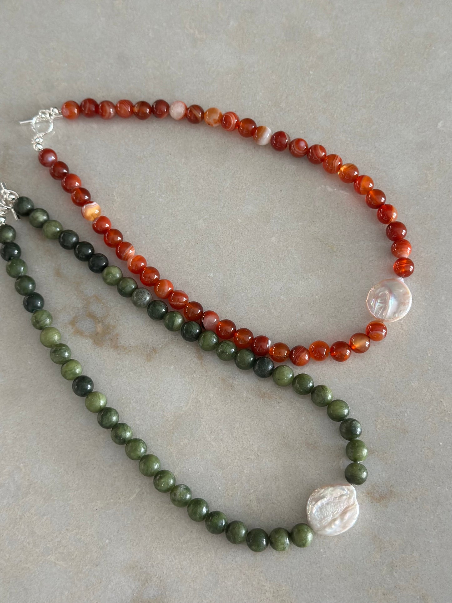 Autumn Pearl Necklace (Green)