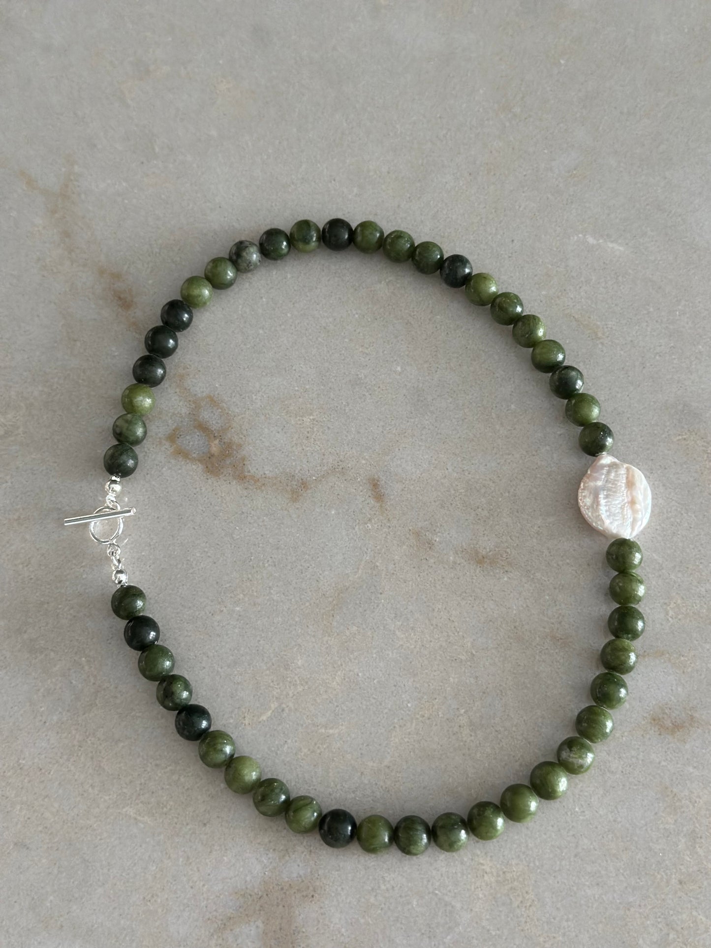 Autumn Pearl Necklace (Green)