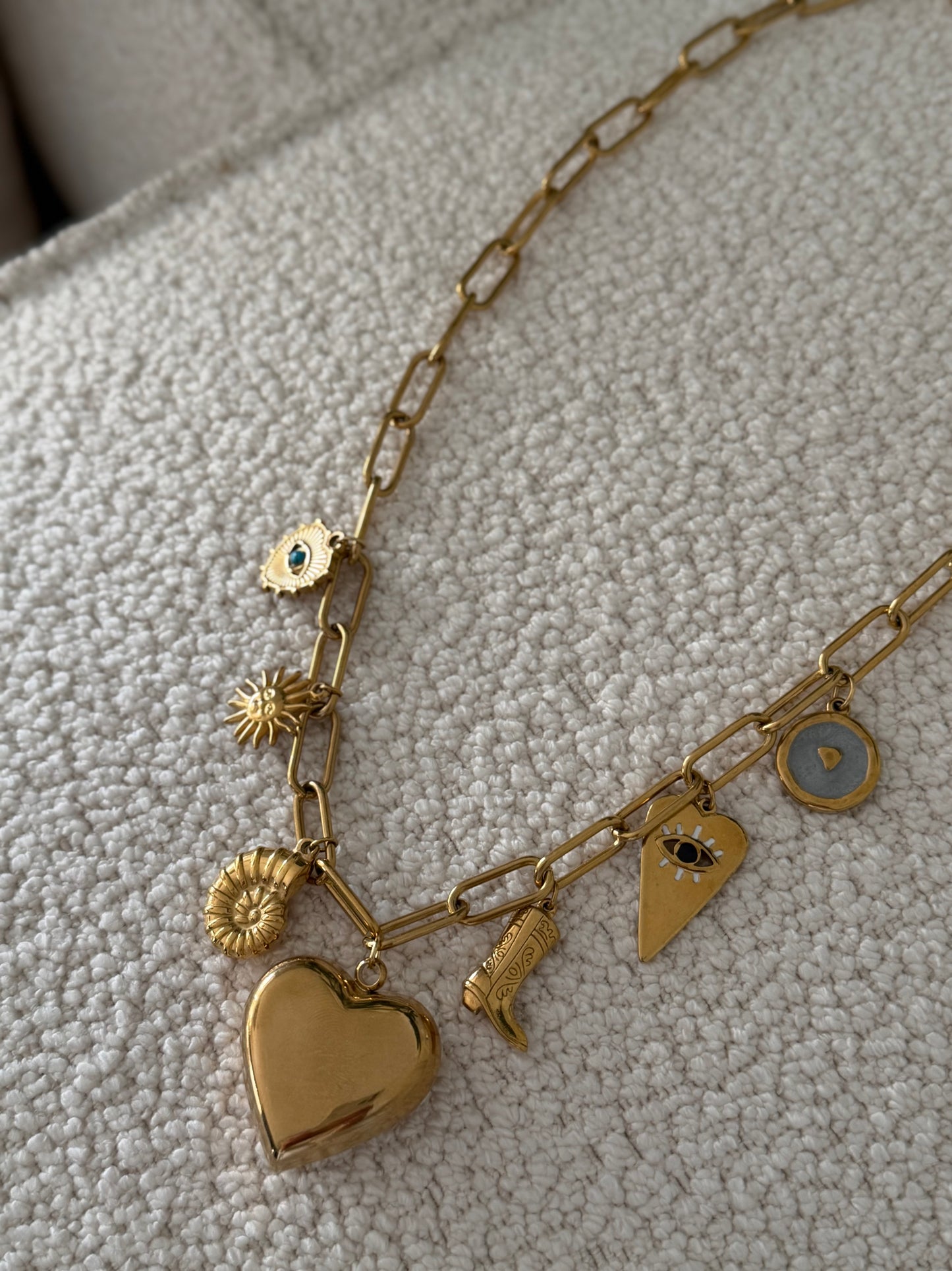 Stainless Steel Multicharm Necklace