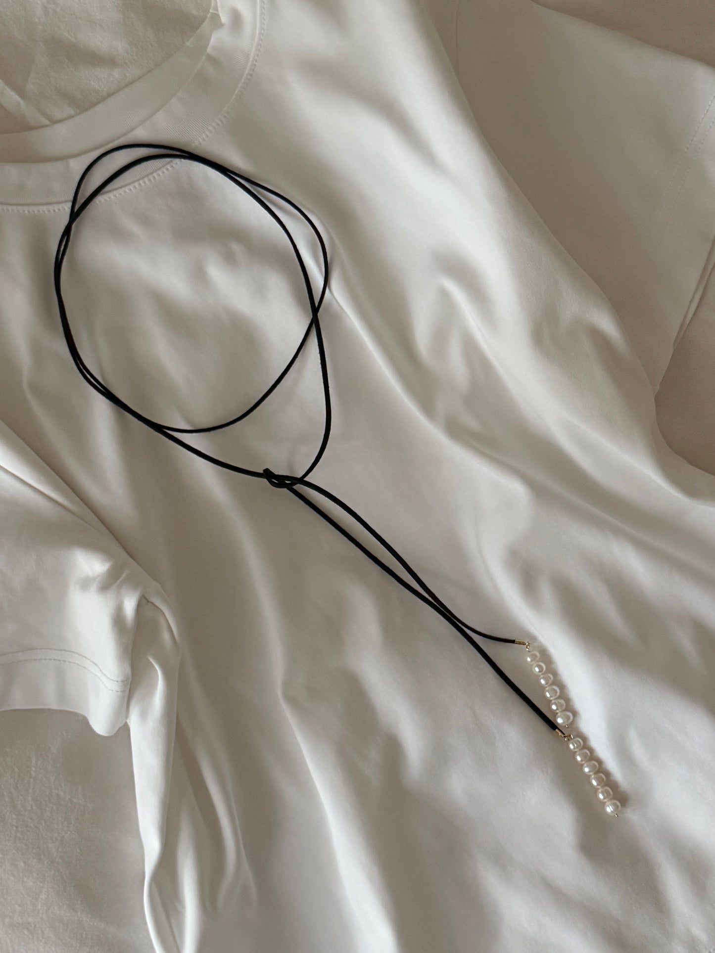 Suede Pearl Necklace