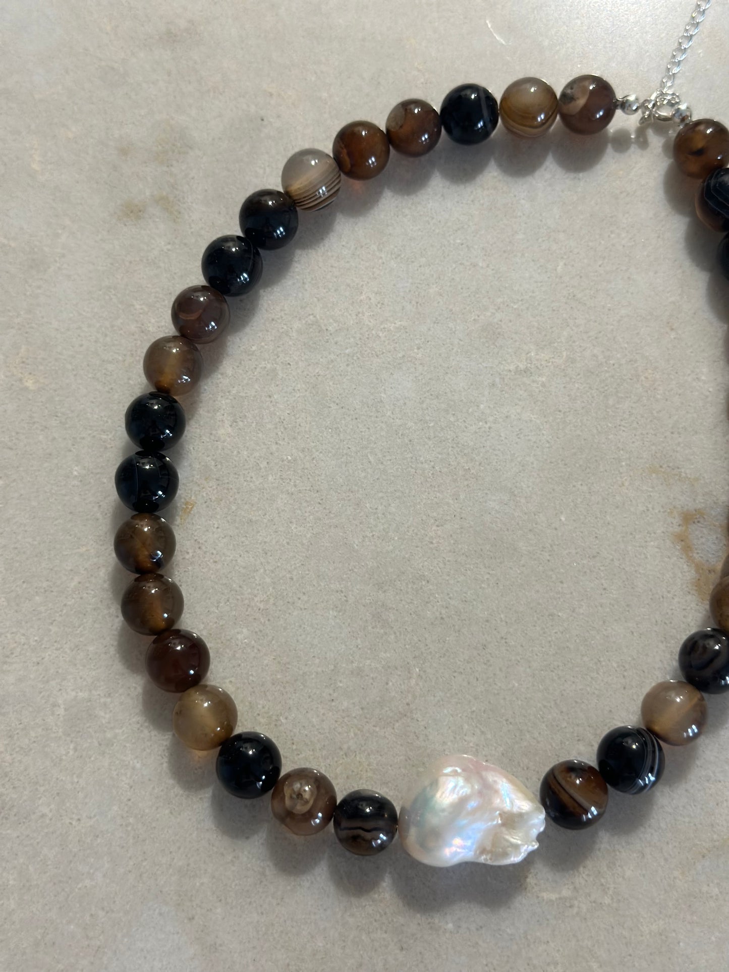 Espresso Baroque Pearl Necklace