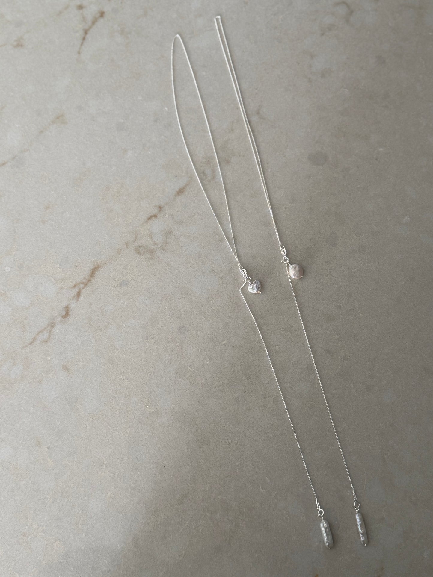 Colier lung Argint cu perle baroc