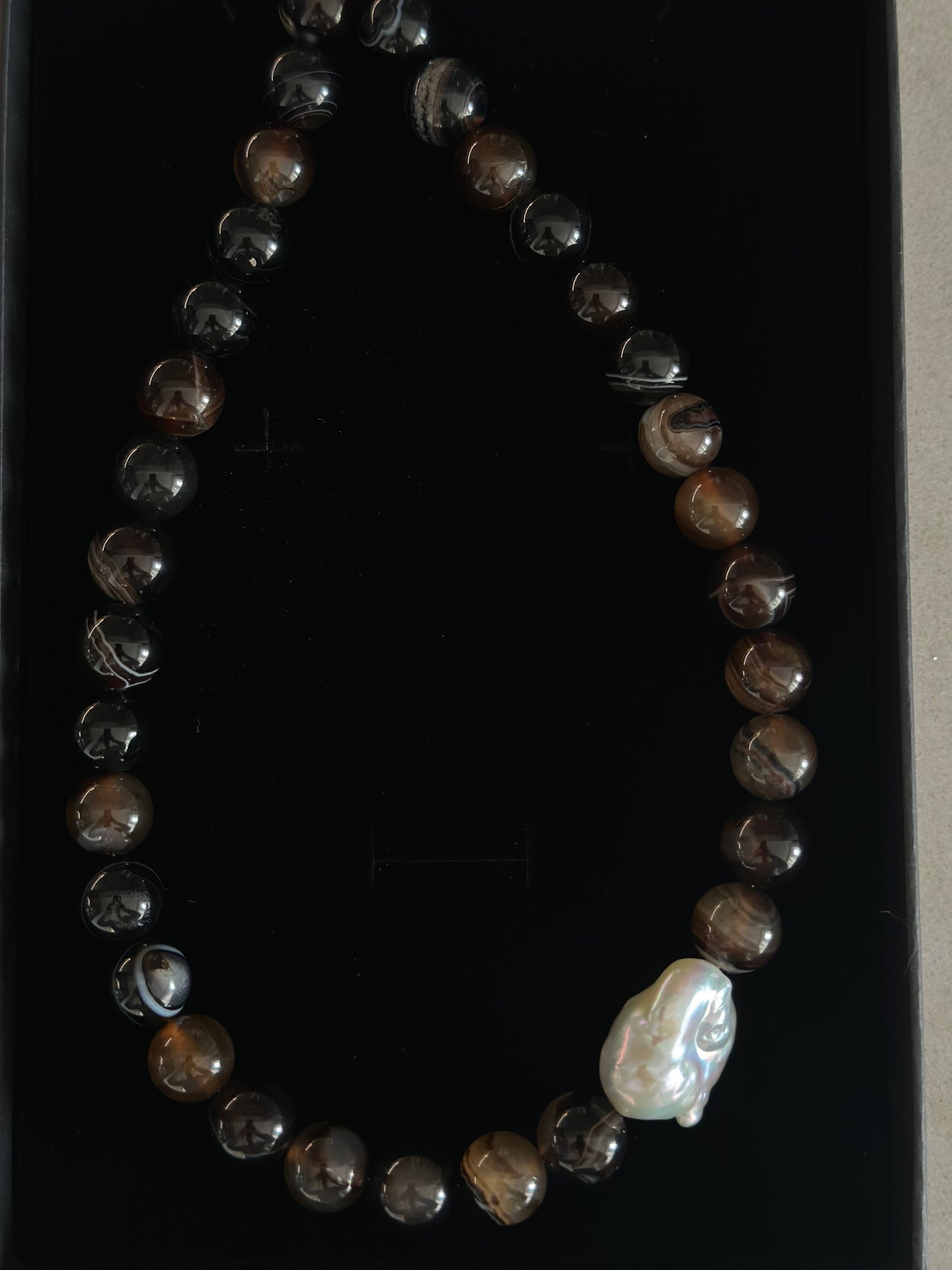 Espresso Baroque Pearl Necklace