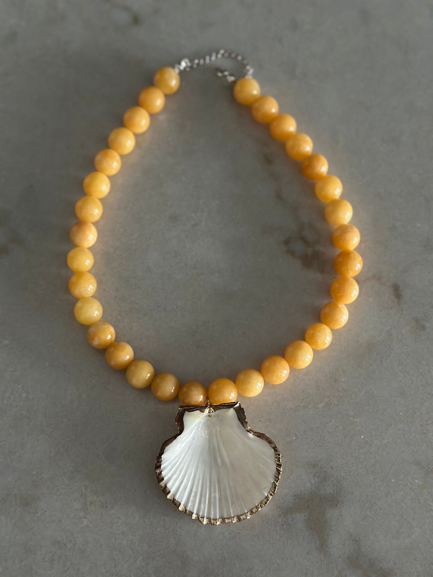 Chunky Yellow Shell Necklace
