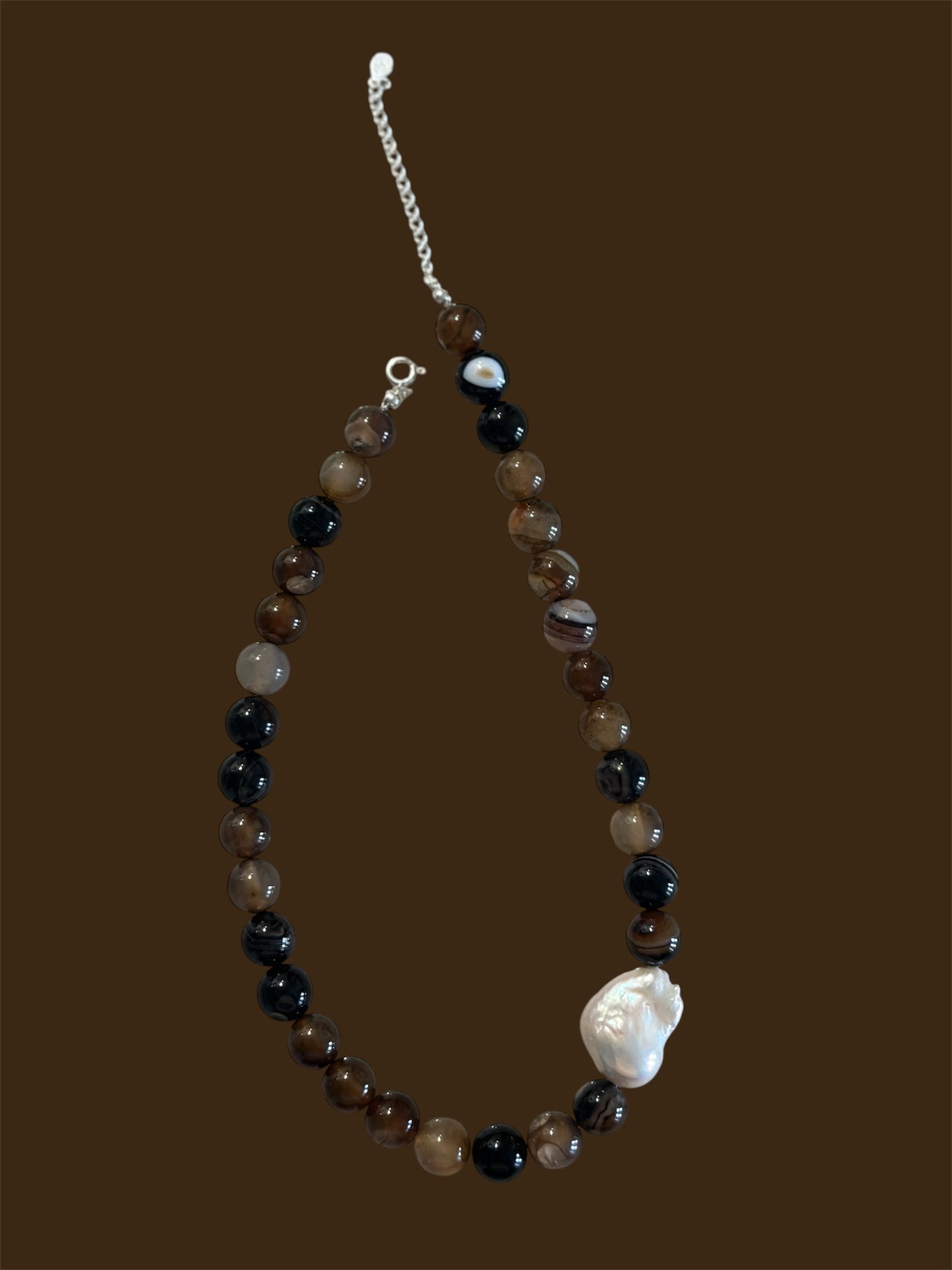 Espresso Baroque Pearl Necklace