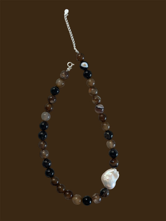 Espresso Baroque Pearl Necklace