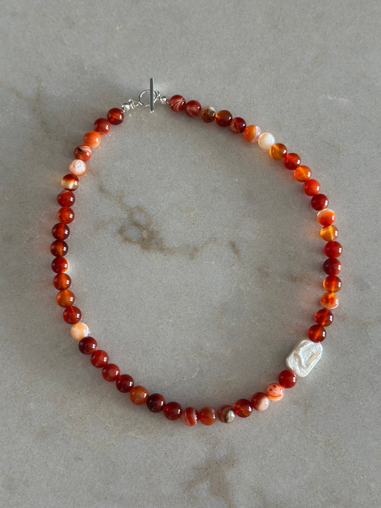 Red Fall Pearl Necklace