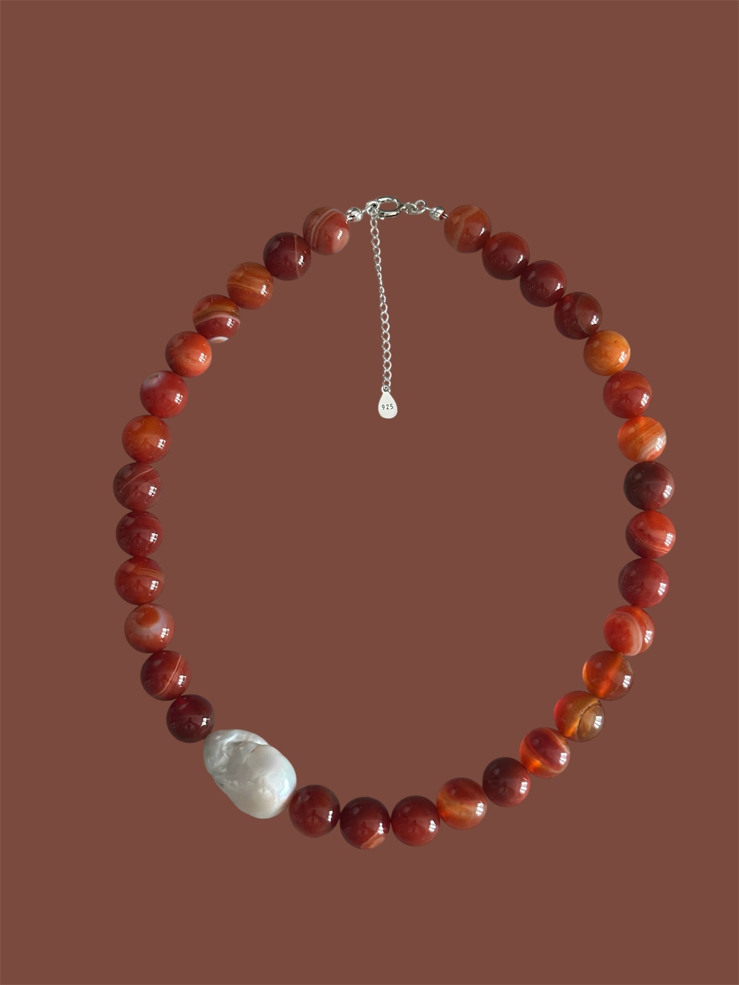 Strawberry Baroque Pearl Necklace
