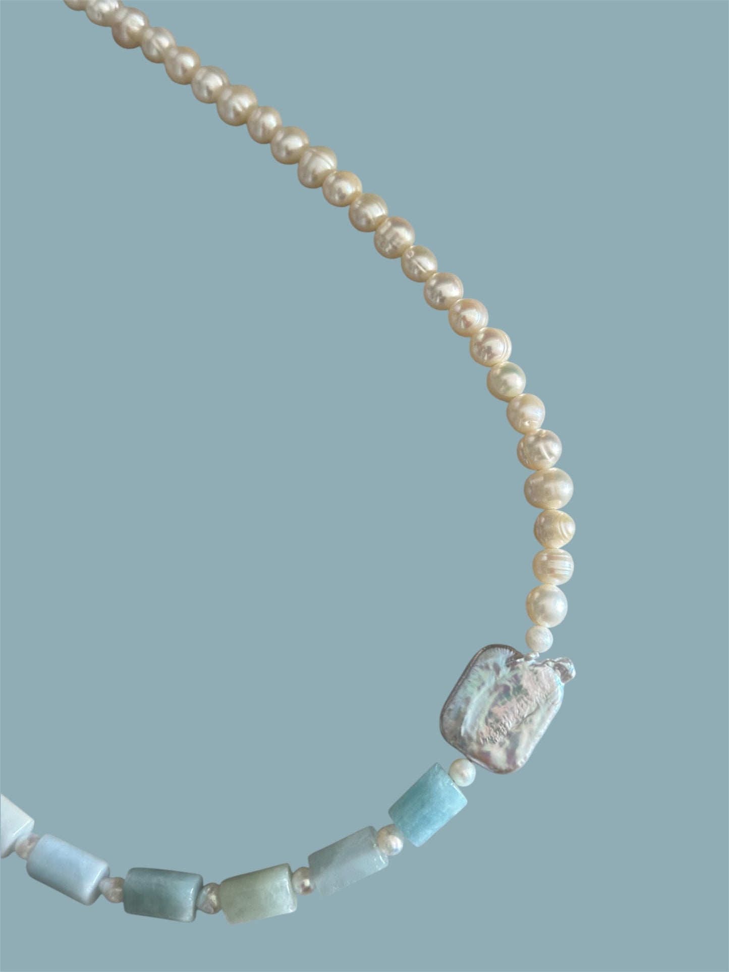 Seafoam Pearl Necklace