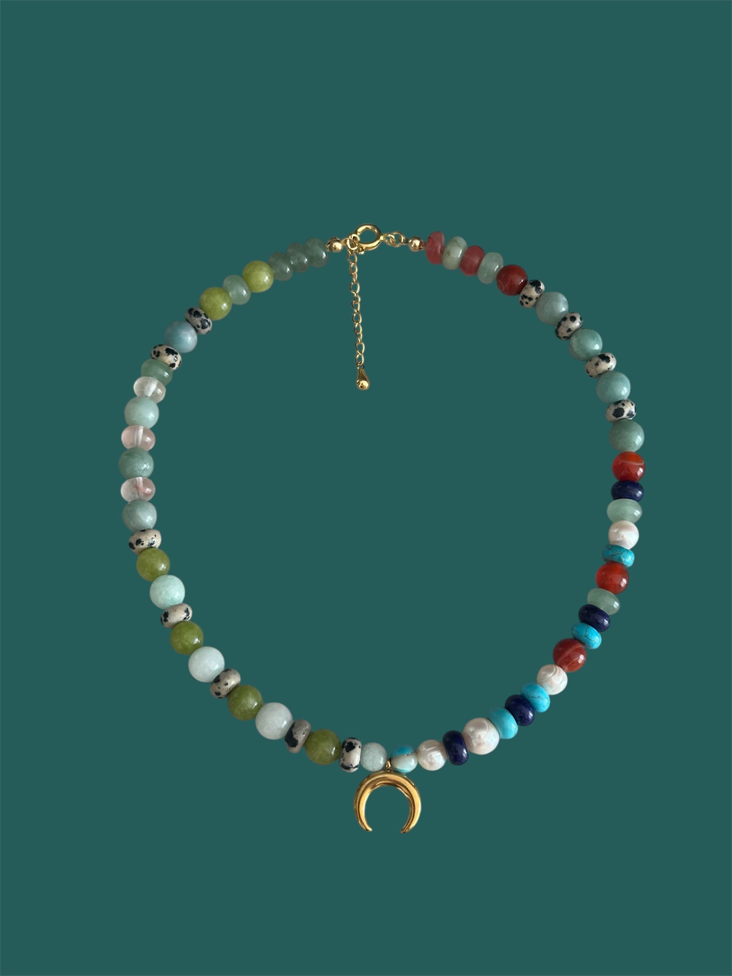 Halfmoon Mystic Bead Necklace