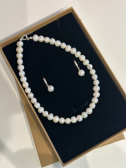 Bold Pearl Set / Set colier si cercei perle de cultura