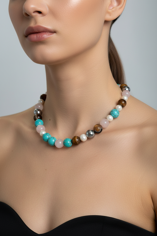 Beaded Necklace on Model